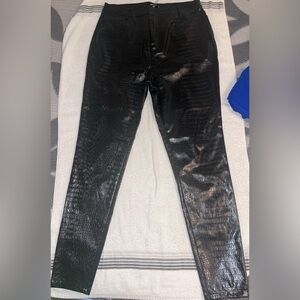 Black croc leather trousers brand new